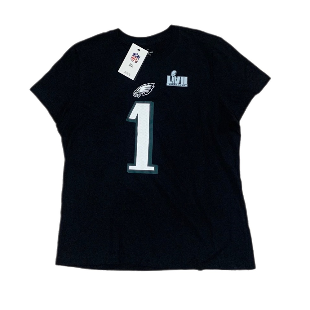 Nike Women's Philadelphia Eagles Jalen Hurts Black Super Bowl 57 Shirt Size XL